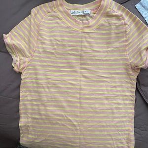 Free people high neck striped tee